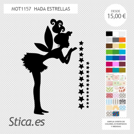 adhesivo decorativo hada estrellas