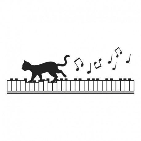 pegatina decorativa gato musical