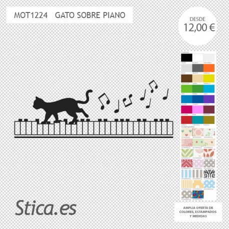adhesivo decorativo gato musical