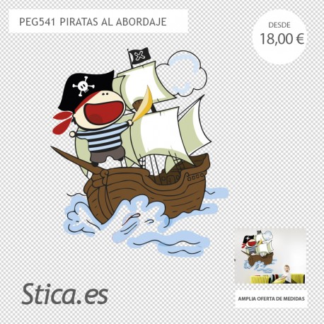 adhesivo decorativo pirata al abordaje