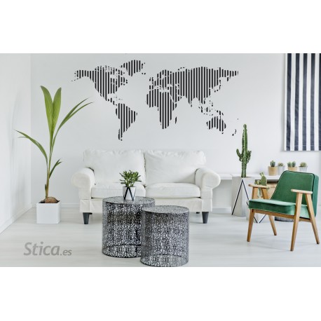 pegatina decorativa Mapa rayado 