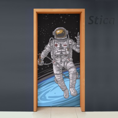 vinilo para puerta astronauta