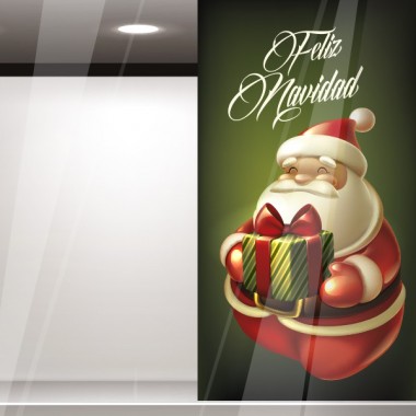 Vinilo escparate Papa Noel