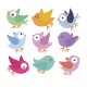 adhesivo infantil pájaros grupo