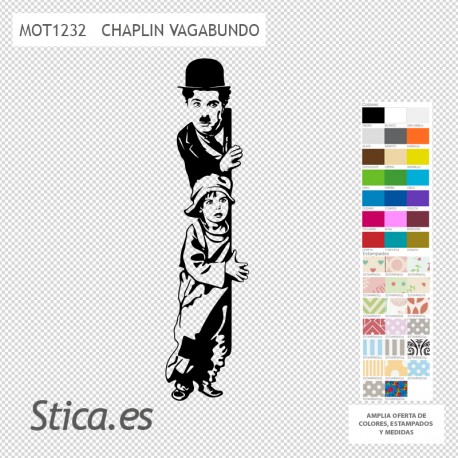 Pegatina pared Chaplin