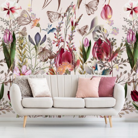 Fotomurales: floral holanda en salón