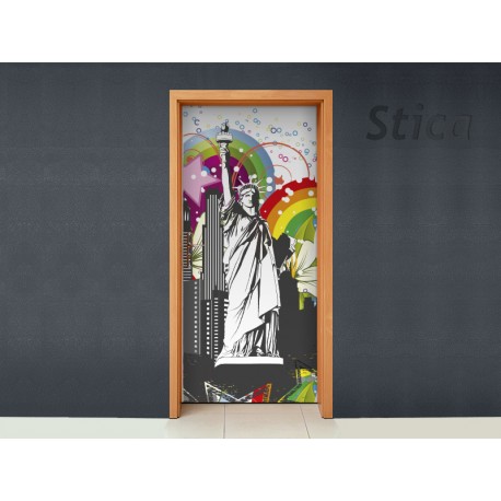 Vinilos decorativos: para puerta NY abstracto ambiente