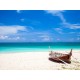 fotomural playa y barco