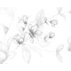 fotomural papel pintado floral blanco