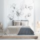 Fotomural floral blanco dormitorio