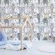 Mural habitación infantil osos cama montesori