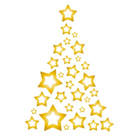 vinilo árbol navidad estrellas en color dorado