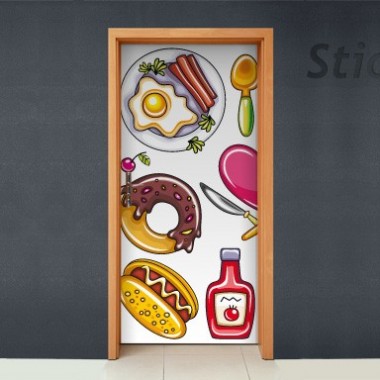 vinilo decorativo Puerta Alimentos II