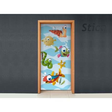 Vinilo Bajo el mar puerta -vinilos-decorativos