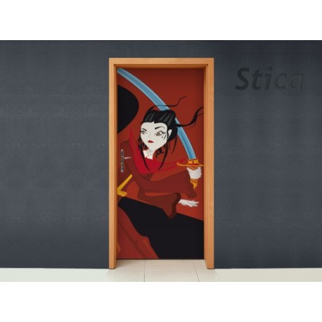 Vinilo Katana pasión puerta -vinilos-decorativos