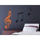 pegatina pared Clave de Sol Notas Musicales