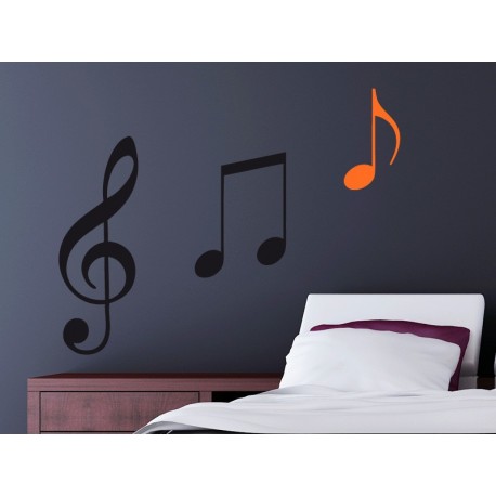 pegatina decorativa Negrita Notas Musicales