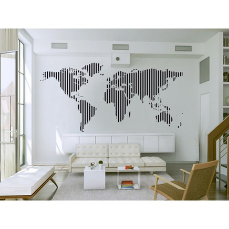 pegatina decorativa Mapa rayado 