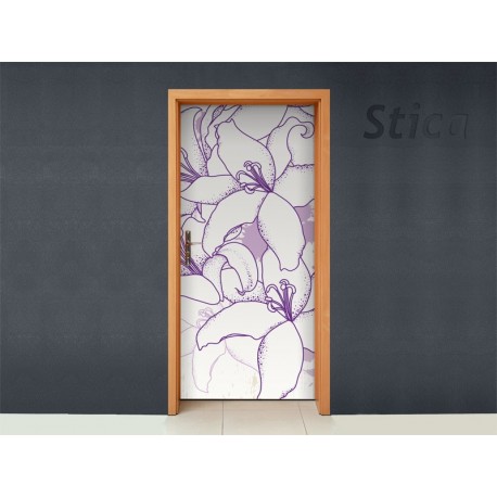 Flor Violeta para Puerta producto vinilos