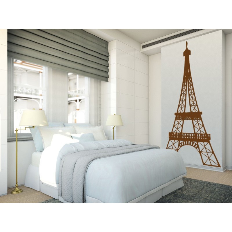 Dosige 1 Pcs Pegatina de Pared Adhesivo Decorativo de Vinilo para dormitorios Dormitorio Vista de la Torre Eiffel de París Negro 185 * 70cm Cocina 