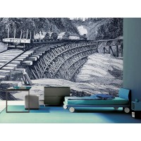Fotomural Grabado Ferrocarril