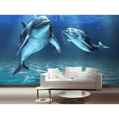 adhesivo decorativo Fotomural Delfines