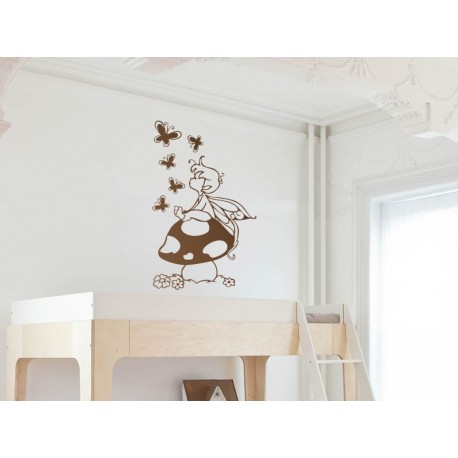 adhesivo decorativo Vinilo Infantil Duende Mariposas