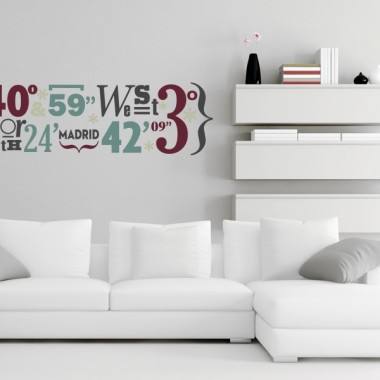 Madrid Coordenadas decoración con vinilo