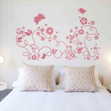 adhesivo decorativo Flores Mariposas Motivo