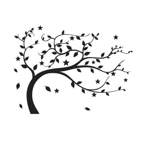 Árbol Vendaval decoración con vinilo