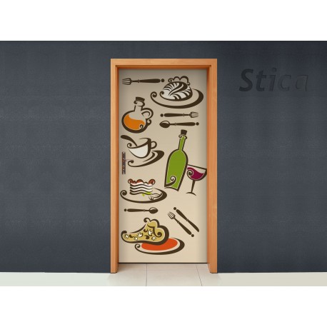 Puerta Comida imagen vinilo decorativo