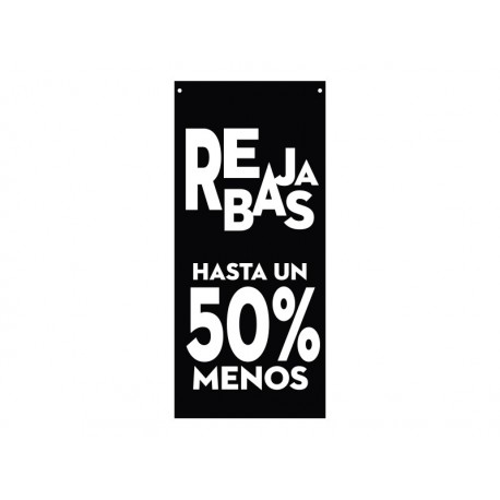 Rebajas hasta un 50 % negra Lona imagen vista previa