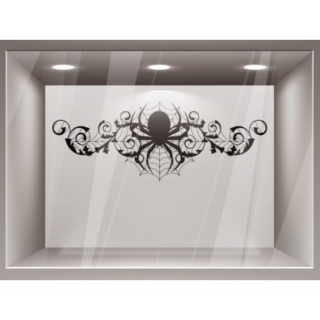 vinilo decorativo Halloween Ornamento Araña