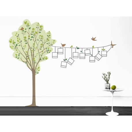 Árbol Pajaritos Fotos II adhesivo decorativo ambiente