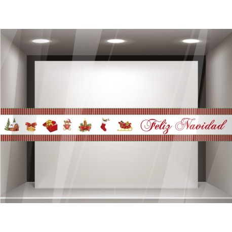 vinilo decorativo Vinilo Feliz Navidad Reposicionable 