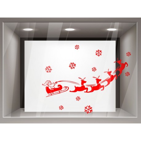 Papa Noel en Trineo adhesivo decorativo ambiente
