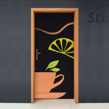 Puerta Tetería imagen vinilo decorativo