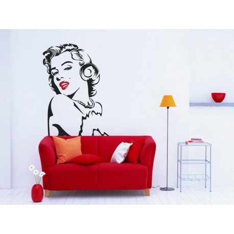 pegatina decorativa Marilyn labios rojos