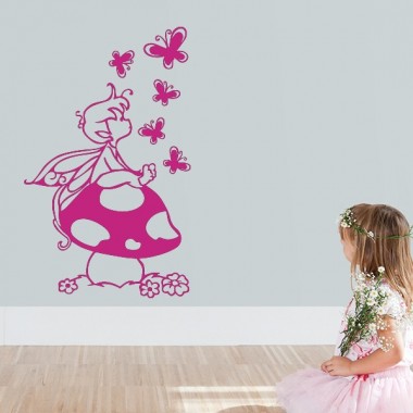 adhesivo decorativo Vinilo Infantil Duende Mariposas