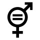 Igualdad de géneros icono en pegatina