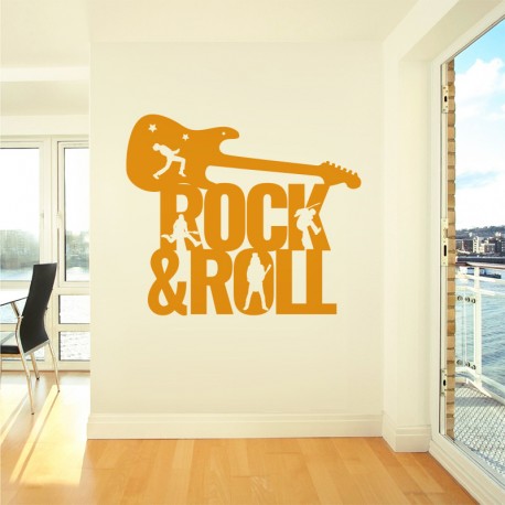 Vinilo rock and roll en naranja